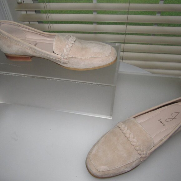 Joie Braided Suede Leather Slip-On Loafers – Neutral Tan Shoes, Size 8.5M - Picture 2 of 9